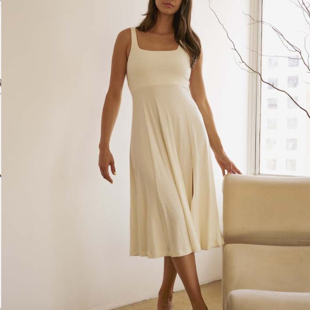 NWOT Whimsy and Row Frankie Square Neck Ribbed Dress M